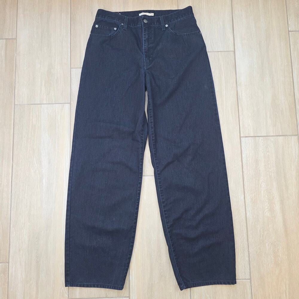 Levi's Baggy Dad Jeans Women's W30 L34 Dark Indigo Wide Leg 100% Cotton Soft